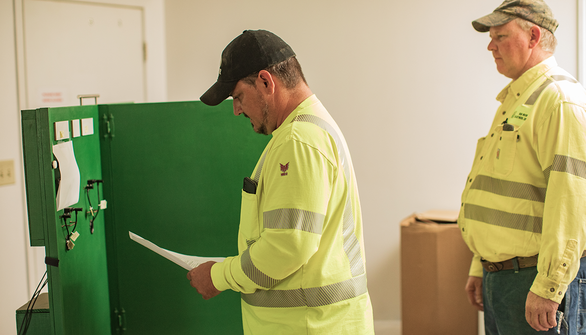 The "Green Machine" allows foremen to train in a safe environment before performing work out in the field.