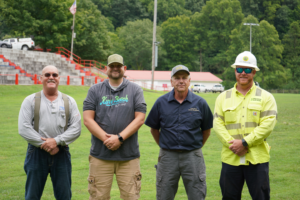 (Left to right: AEP Steve Vermillion, TSHS Principal Jordan Mullins, SCPS Robert Rhoton, NRE Josh Vermillion)