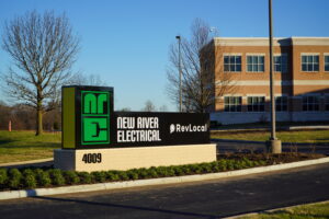 The New River Electrical Front Sign on the Granville Property